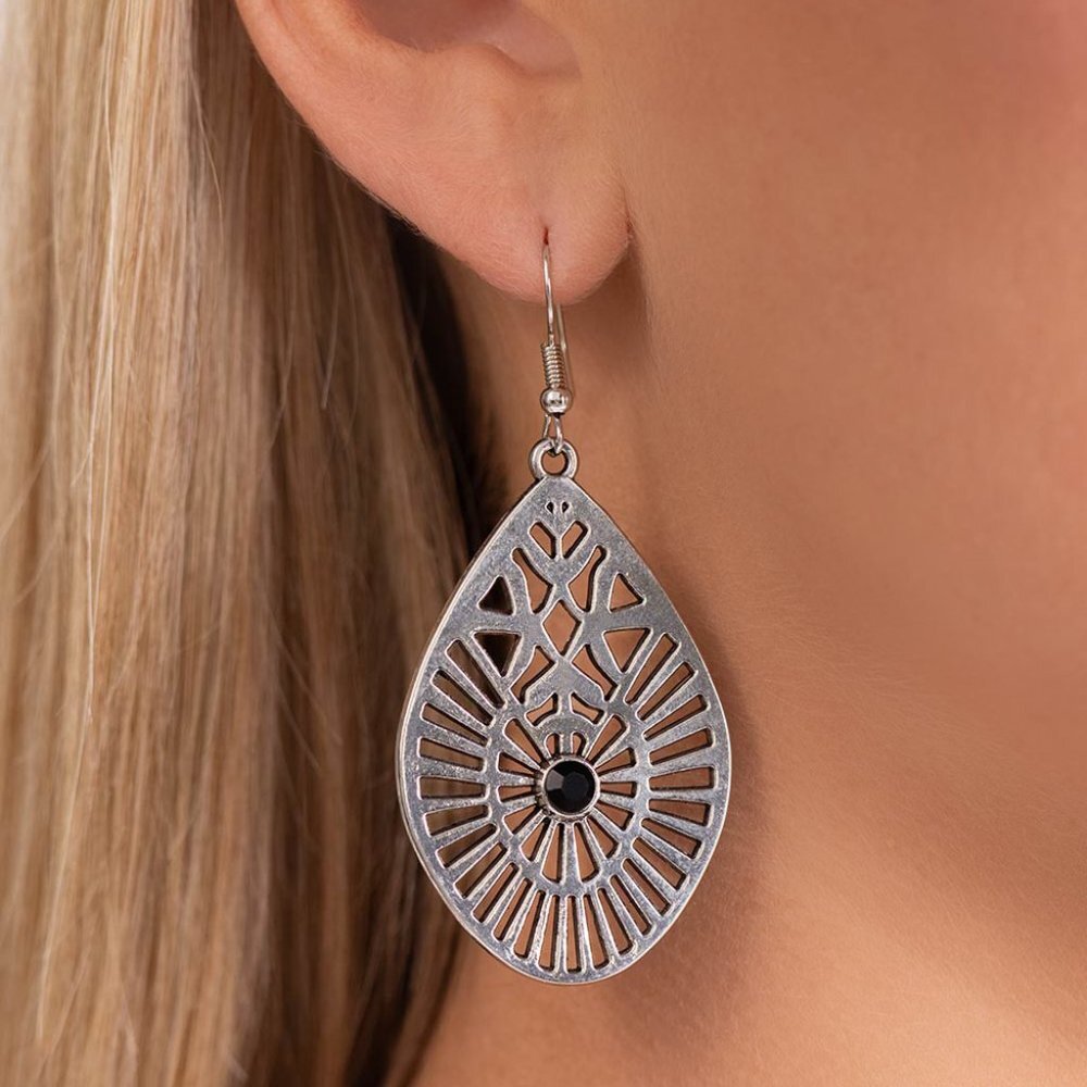 Modern Mural - Black Earrings